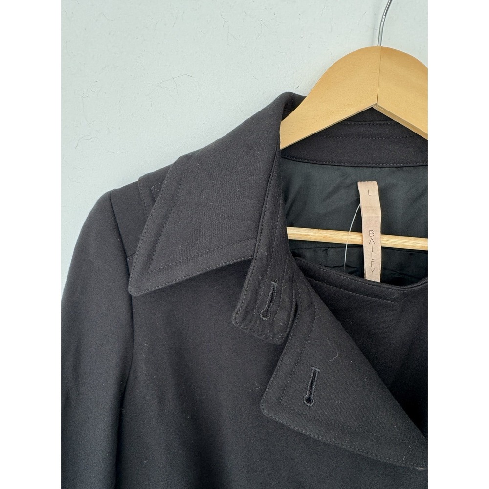 Womens Black Military Style Jacket Button Up Collared Cropped Fit NWOT Bailey 44 - Picture 3 of 4